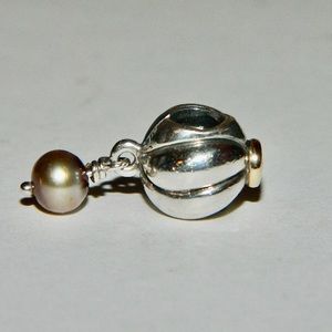 Pandora 14k Blooming Bud Pearl Charm Dangle